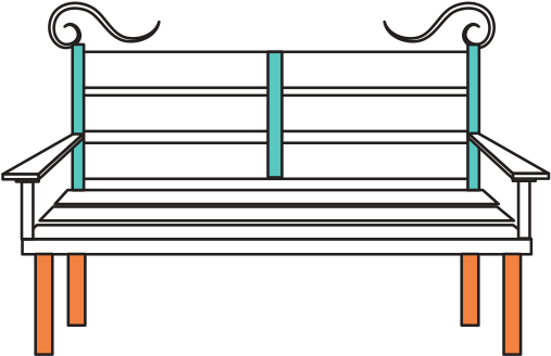 Wooden Chair In Park Vector Illustration Design Icon - Vector Graphics (550x550)