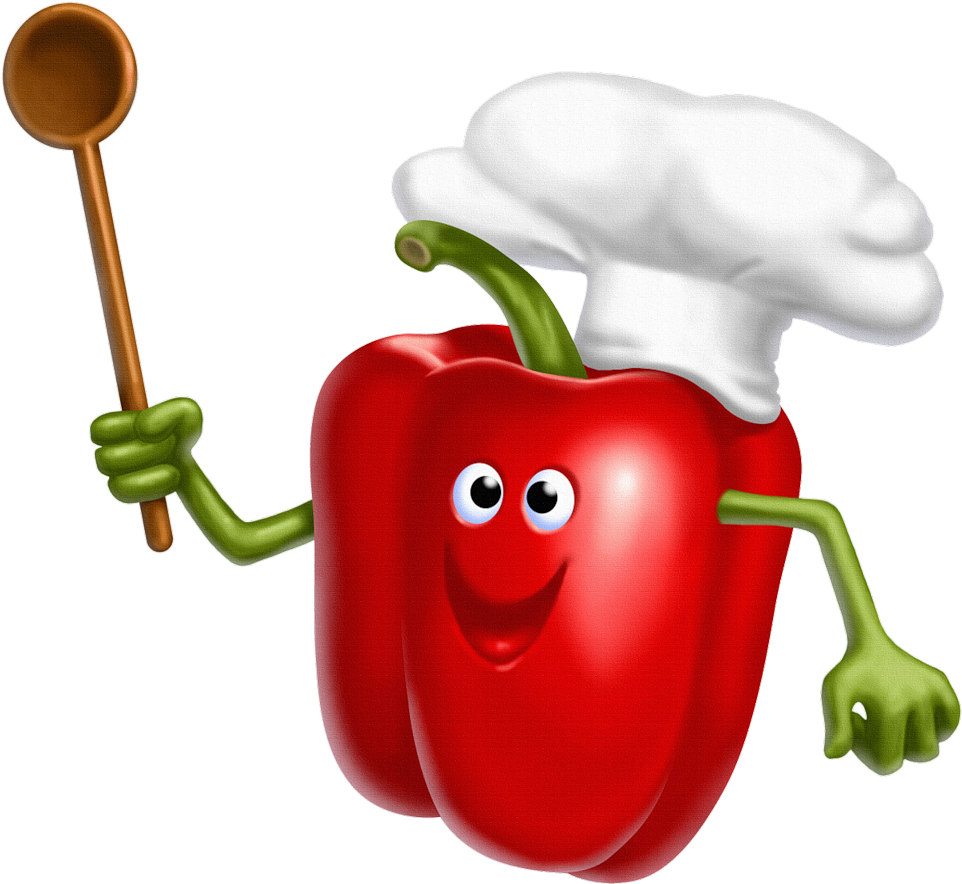 Clip Art, Bell Pepper, Album, Kid Crafts, Fruit Legume, - Vegetable Chef Cartoon (1024x954)