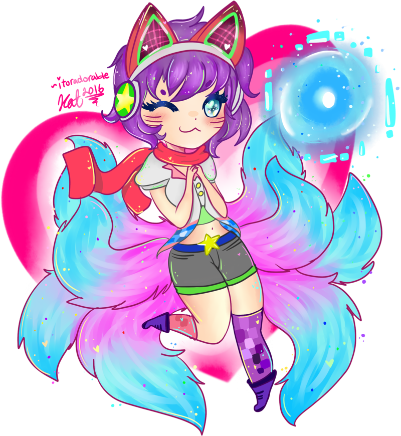 Arcade Ahri Chibi By Itoradorable Arcade Ahri Chibi - Arcade Ahri Chibi Png (1024x1024)