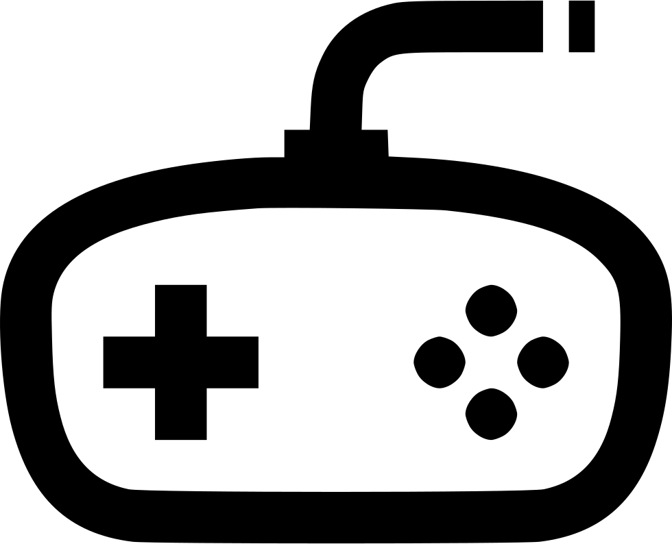 Game Arcade Controller Gamepad Gaming Joystick Comments - Black And White Video Game Clipart (980x794)