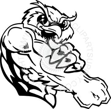 Muscular Owl Cartoon (361x355)