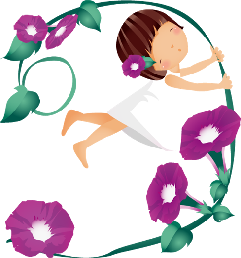 Flower Girls, Brunettes, Clip Art, Wordpress, Boy Boy, - Japanese Morning Glory (489x523)