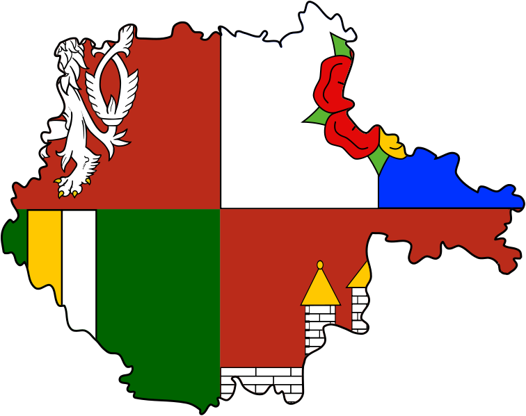 Flag-map Of South Bohemian Region - Czech Republic Coat Of Arms (756x599)