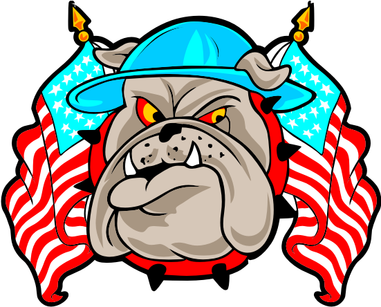 Tete De Mort Bulldog - Flag Of The United States (600x600)