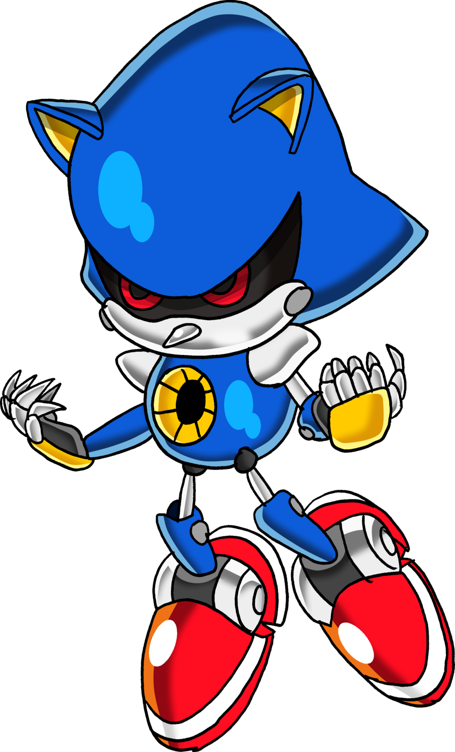 Classic Metal Sonic - Classic Metal Sonic Art (900x1485)