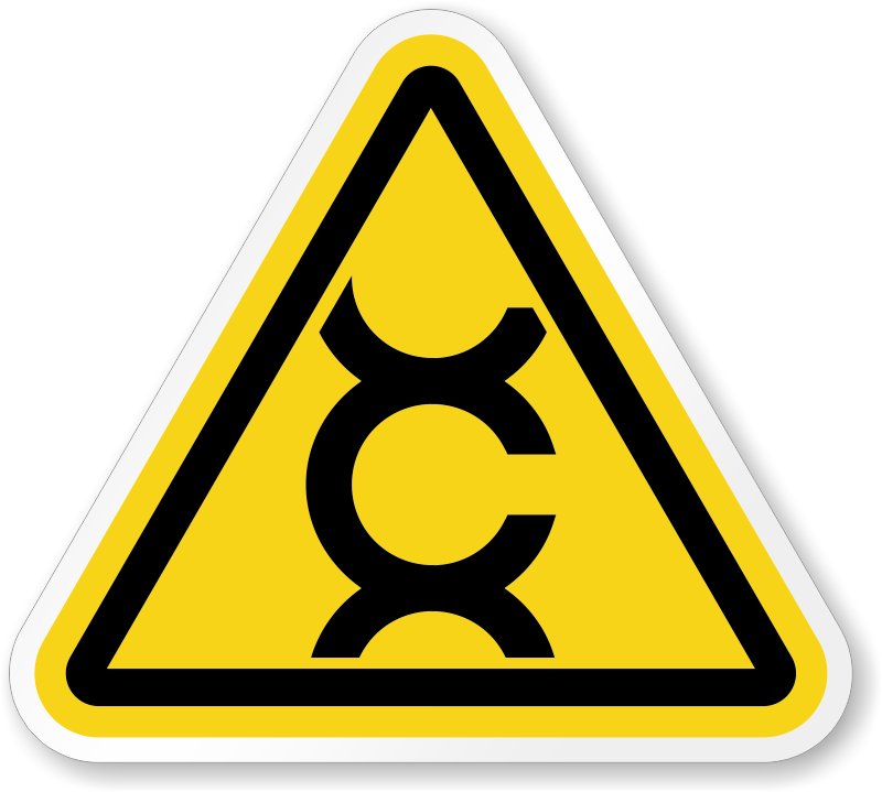 Carcinogen Symbol Iso Triangle Warning - Yellow Triangle Fire Sign (800x719)