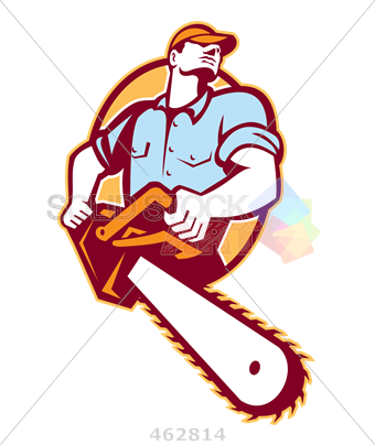Lumberjack With Chainsaw (340x404)
