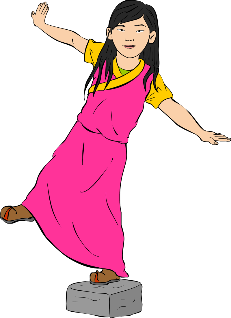 Tibetan Girl Playing - Girl (800x1104)