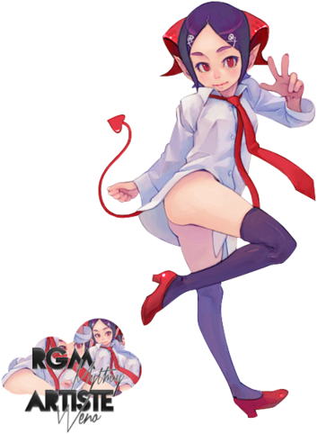 [render] Demon Girl By Mythuy - Cartoon (400x512)