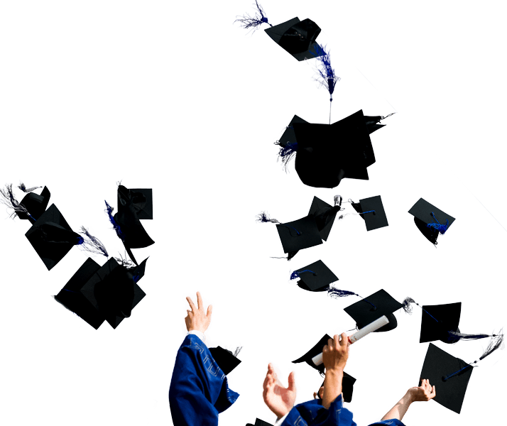 Graduation Cap Clipart - Flying Graduation Cap Png (714x600)