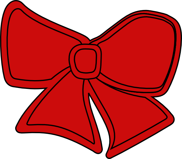 Bow Red Clip Art At Clkercom Vector Online Royalty - Christmas Bow Cartoon (600x524)
