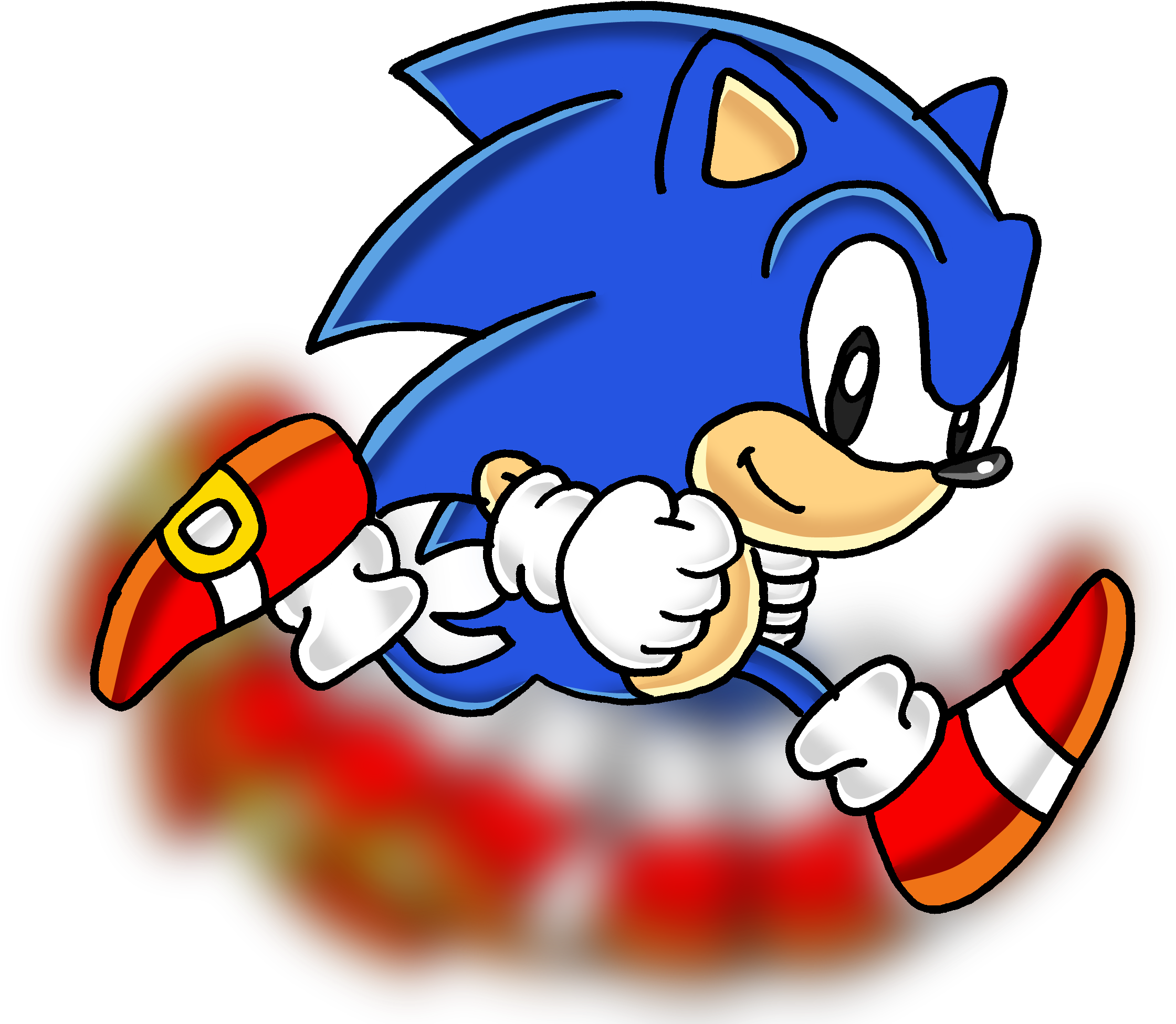 Classic Sonic - Running - Sonic The Hedgehog Running (2600x2060)