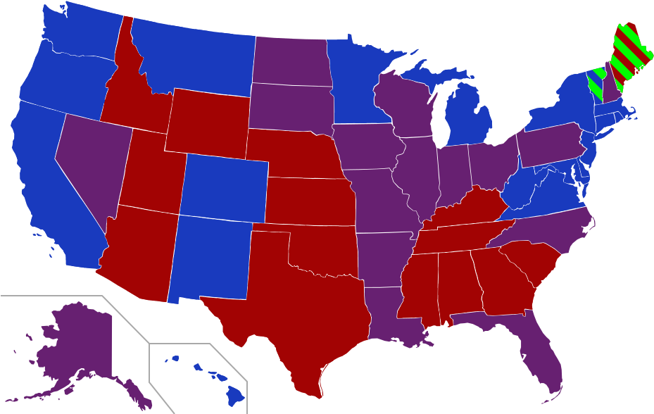 Nonproliferation - Clipart - States By Political Party (959x593)