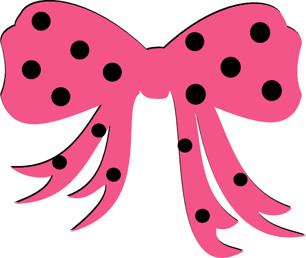 Polka Dot Bow Tie Clip Art - Ribbon Polcadot Clipart (600x505)
