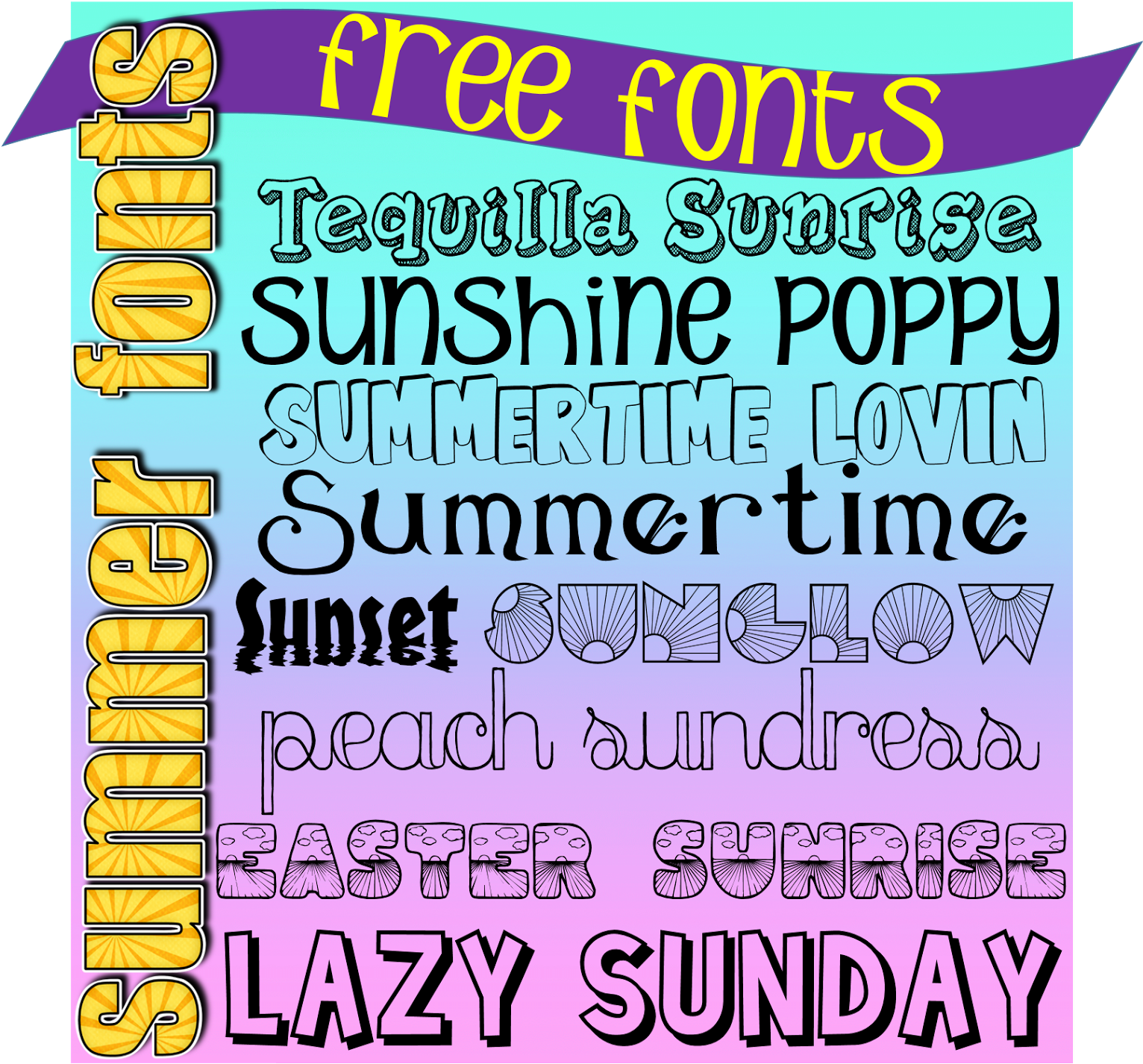 Tequilla Sunrise - Free Summer Fonts (1587x1600)