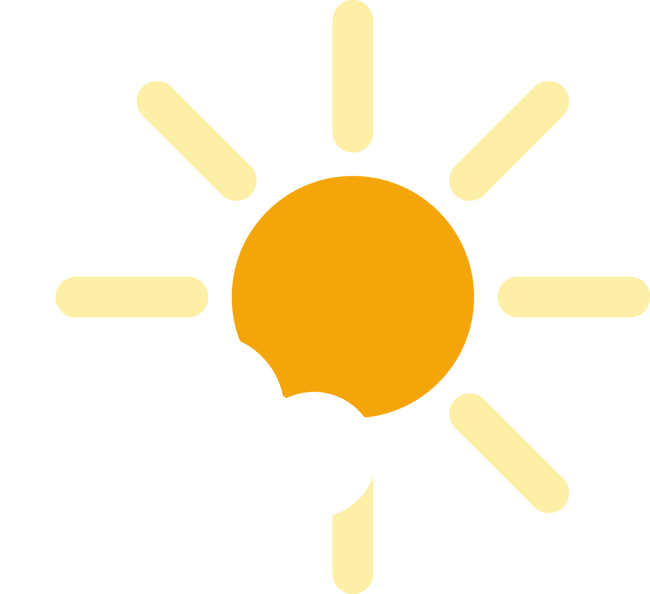 Cute Cartoon Sun Cloud - Sun 8 Rays (650x594)