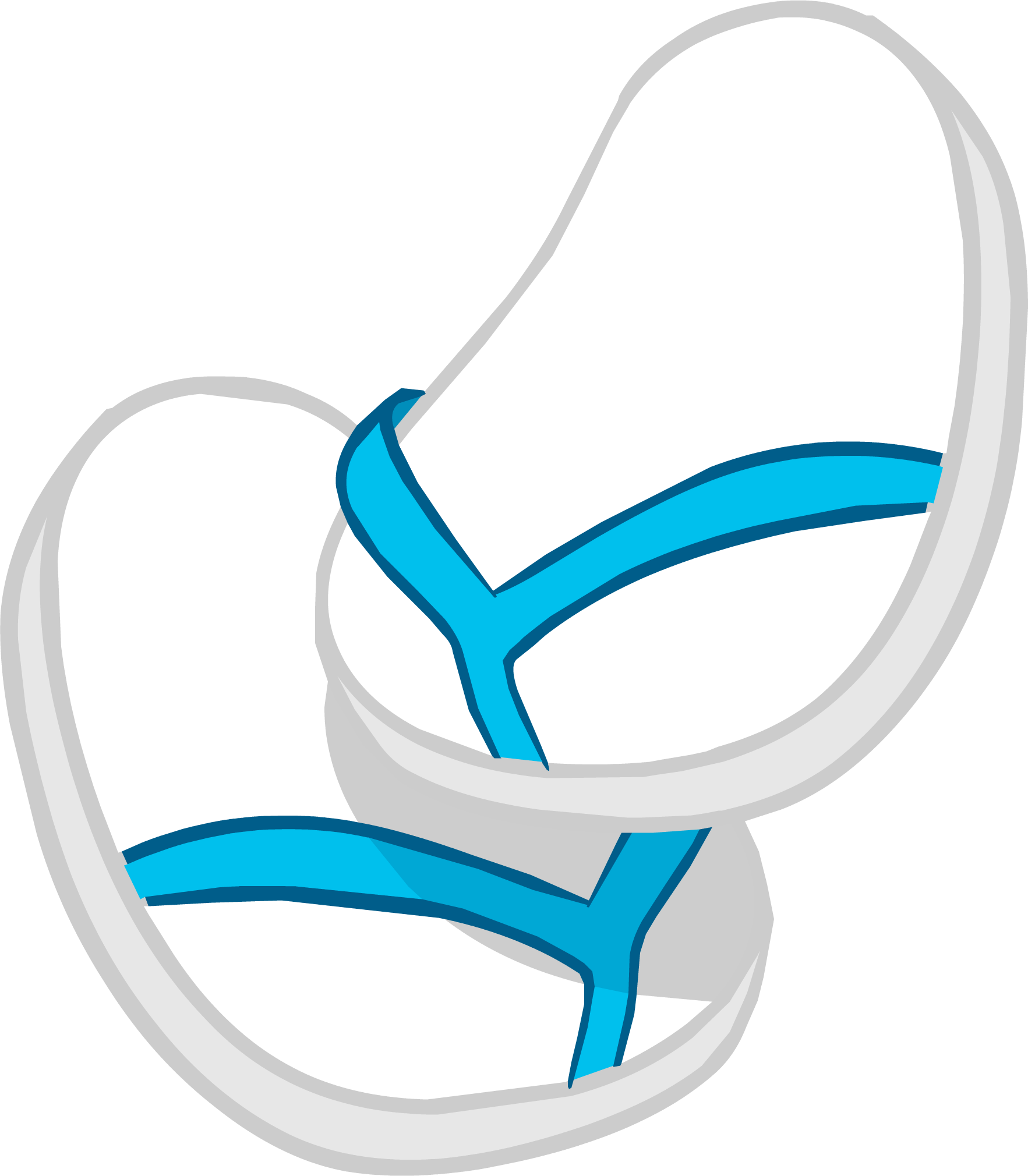 Blue & White Flip Flops Icon - Emblem (1765x2020)