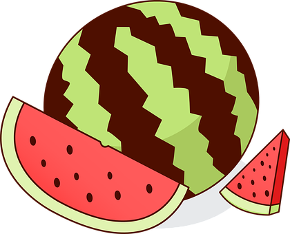 Watermelon Fruit Melon Food Sweet Deliciou - แตงโม Png (420x340)