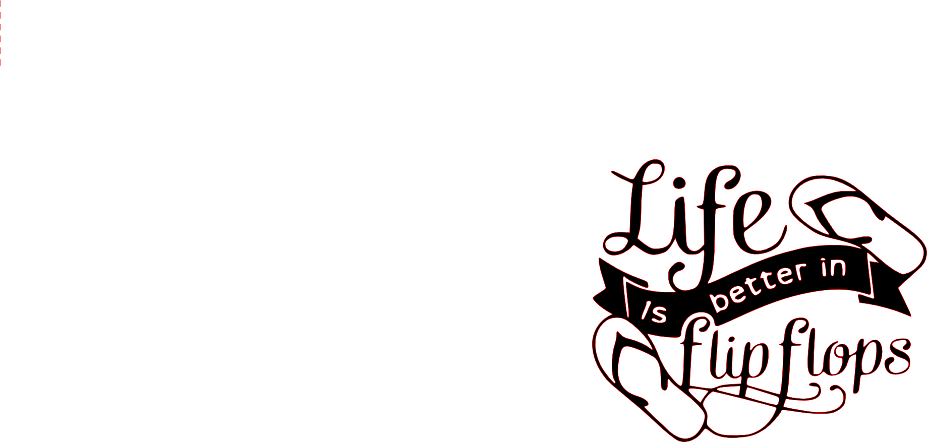 Flipflops, - Flip Flops Clipart Black And White (1838x877)