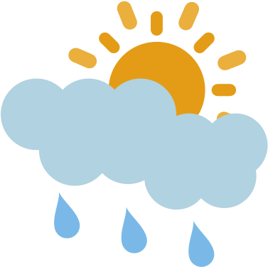 Partly Covered Cartoon Sun - Sun And Rain Icon (550x550)