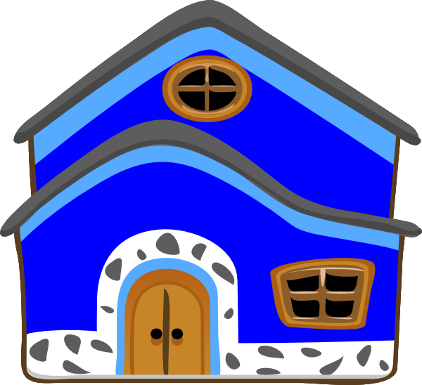 Casa Azul Blue House Clip Art At Clker - Imagenes De Una Casa Azul (600x548)