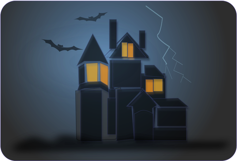 This Beautiful Graphic Of A Haunted House At Night, - Clipart Of Scary House (800x526)