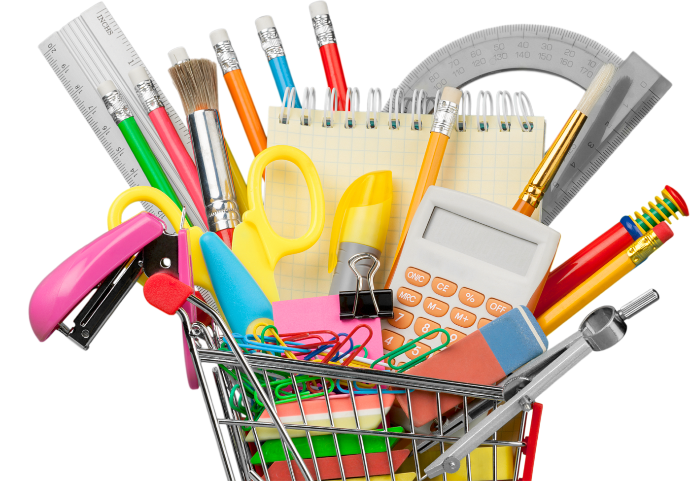 You'll Want To Take Advantage Of The Money-saving Deals - School Supplies Shopping Cart Png (1400x976)