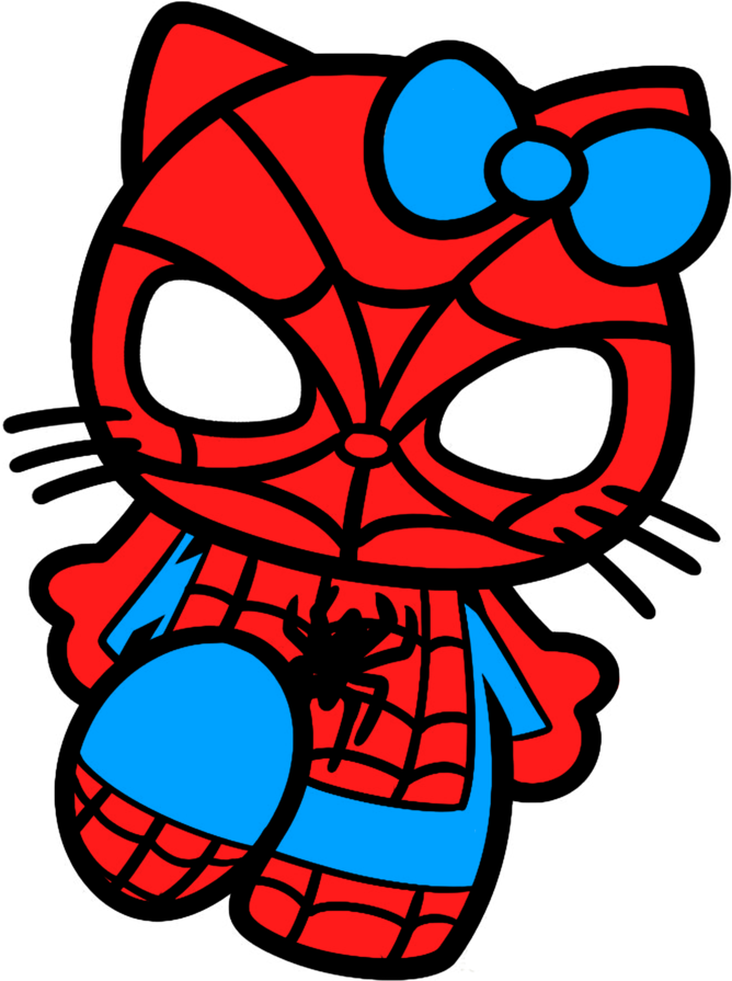 Spiderman Hello Kitty Drawing By Trdaz On Deviantart - Spiderman Iphone 7 Plus Case (900x900)