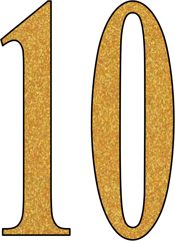 Glitter Gold - Gold Glitter Number 10 (676x930)