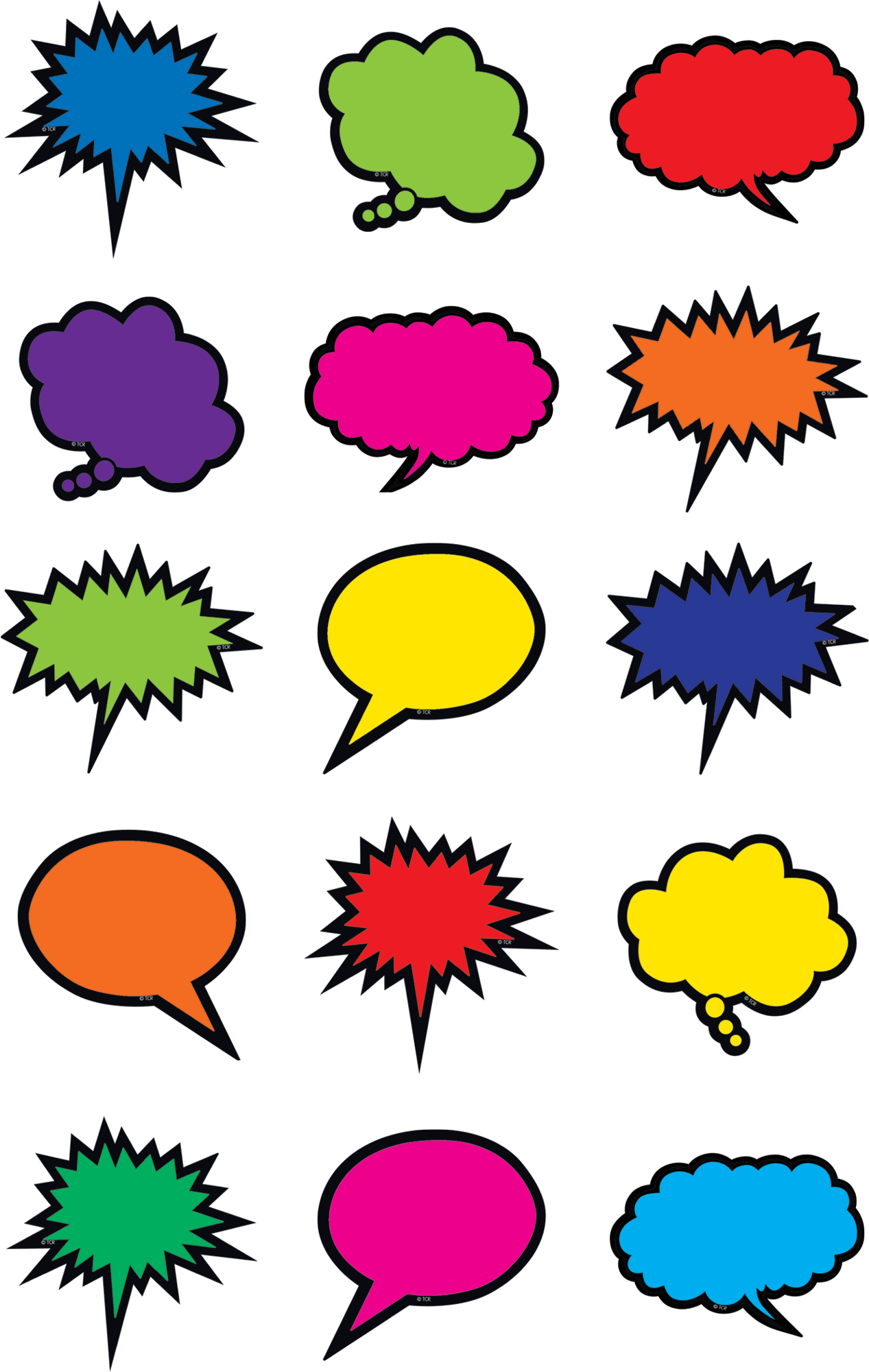 Colorful Speech/thought Bubbles Mini Accents - Speech (1267x2000)