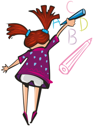 Girl Writing On Whiteboard Vector Image - 15 Things Which We See Daily (353x500)