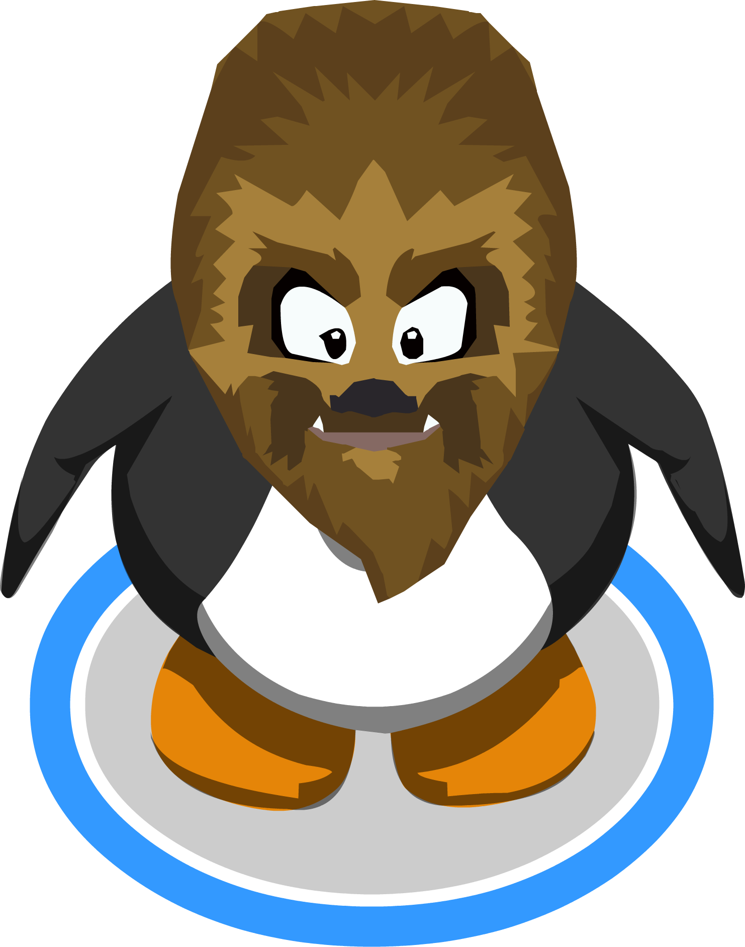Wookie Mask Ig - Club Penguin 3d Penguin (1482x1883)