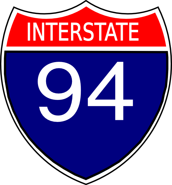 I-94 Sign Svg Clip Arts 552 X 596 Px - Interstate Highway Sign (552x596)