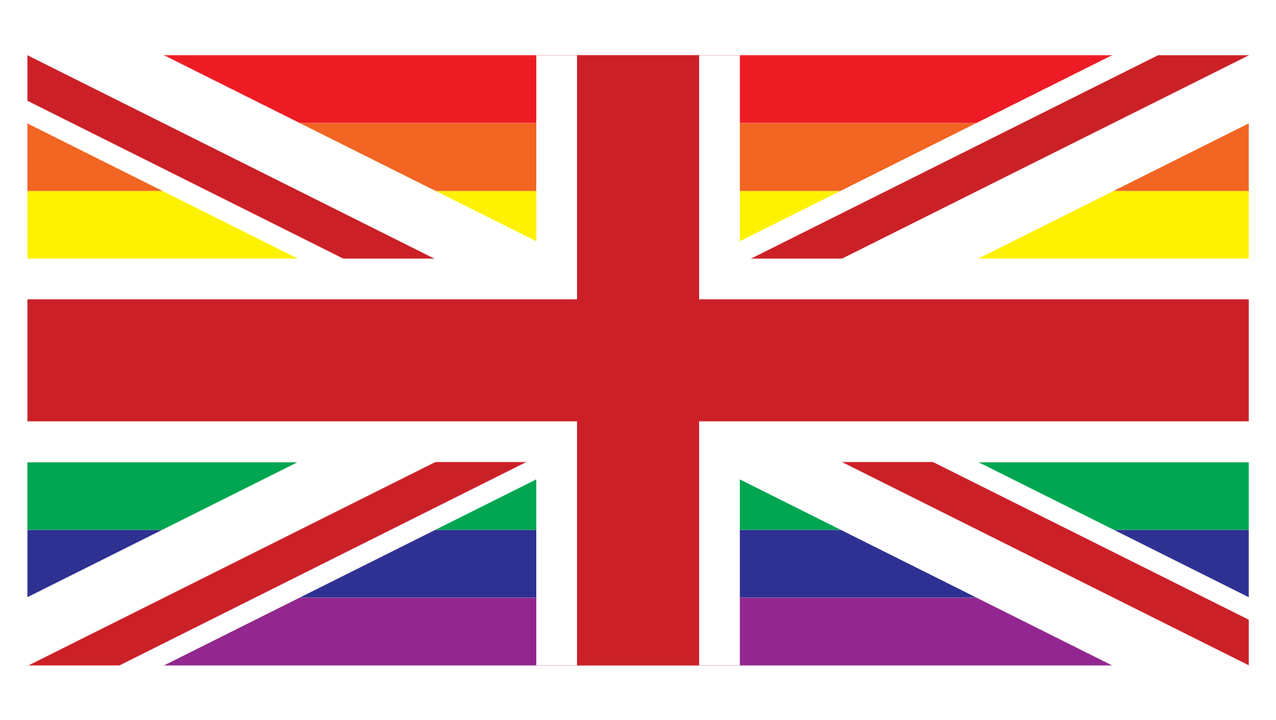 Rainbow Union Flag - Blue And White Union Jack (1787x1009)