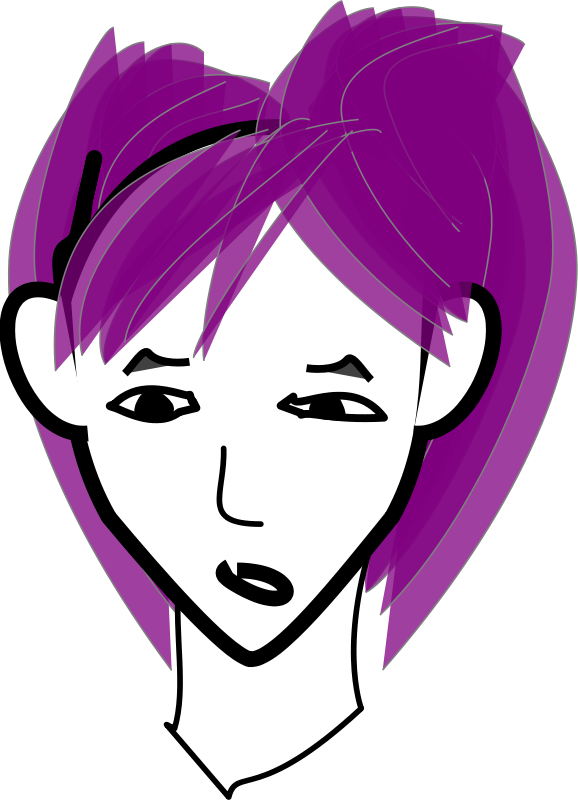 Purple Hair Girl Clipart (578x800)