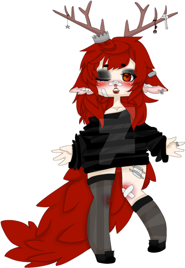 Foxeh Deer Girl By Darkenesoul - Oc Girl En Deviantart (836x955)