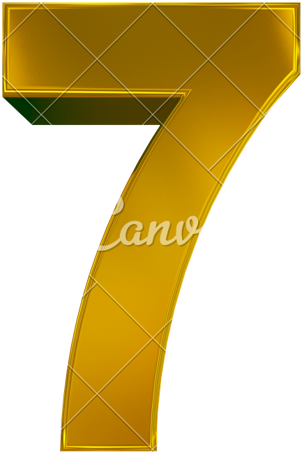 Number 7 3d Golden Isolated On White - Stock Photography (762x800)
