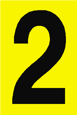 Number Sign 2 Yellow - Number (473x473)