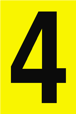 Number Sign 4 Yellow - Cross (473x473)
