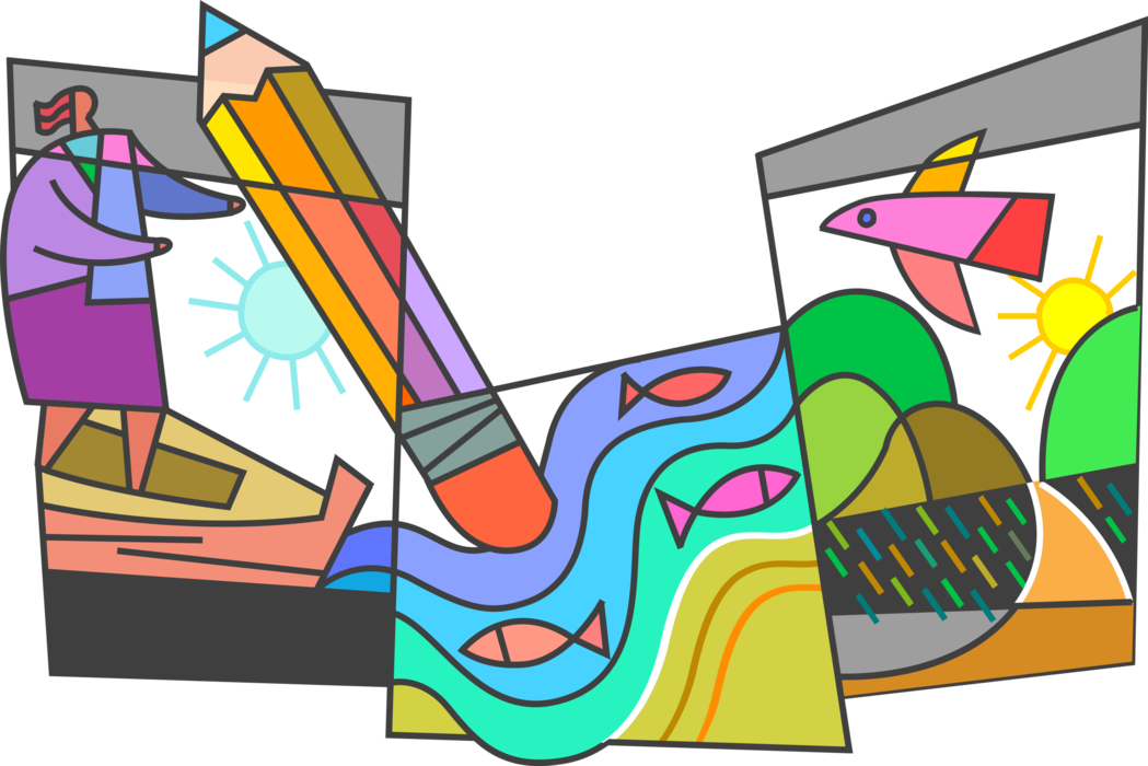 Vector Illustration Of Environmentalist Draws Bright - Vector Illustration Of Environmentalist Draws Bright (1049x700)