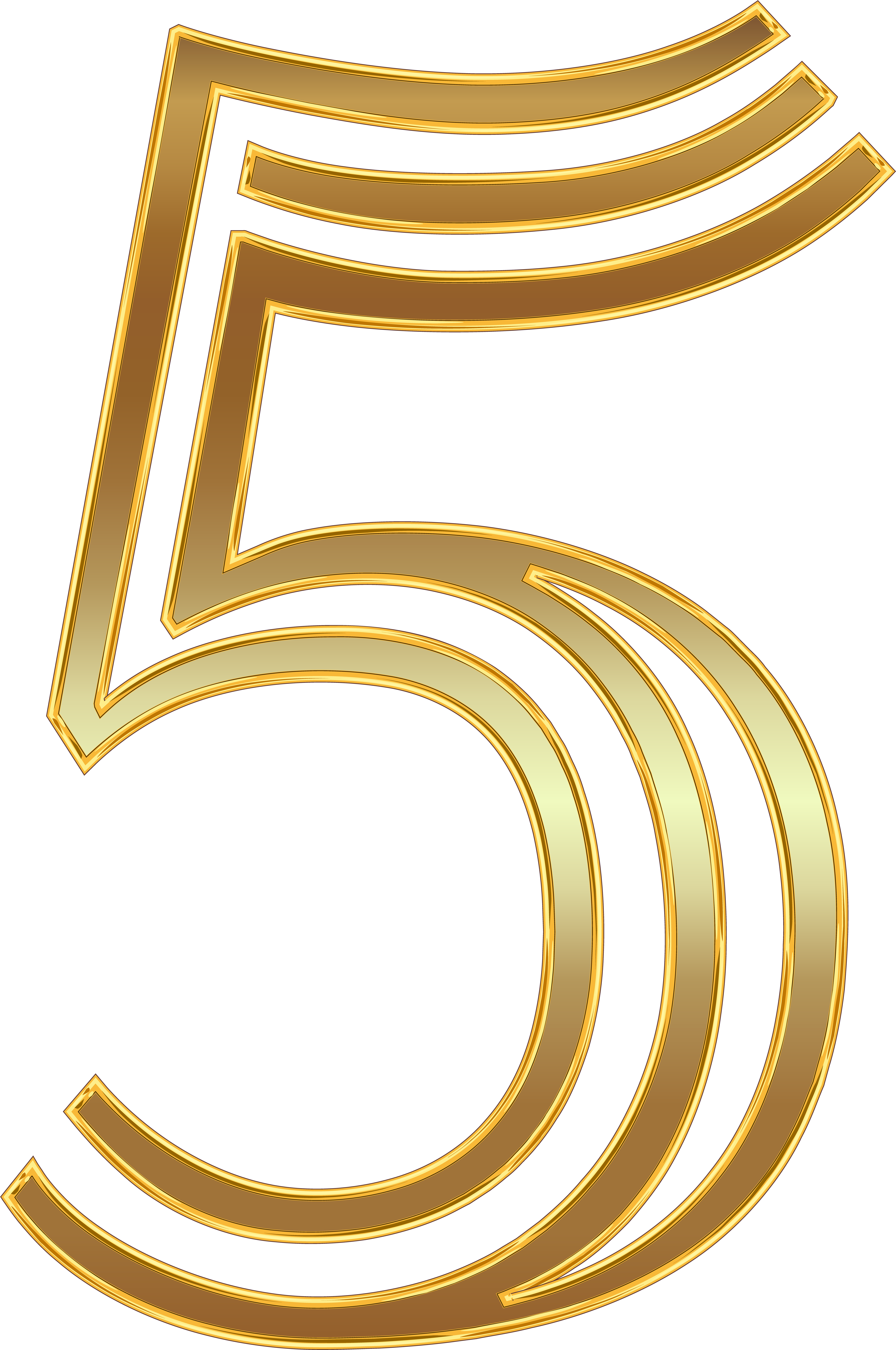 Drawing Of 3d Golden Number 1 K1755533 - 5 Clipart Gold Png (5308x8000)