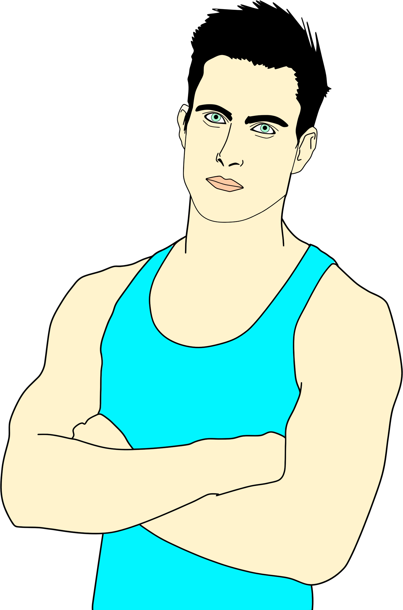 Big Image - Guy In Tank Top Clipart (1537x2325)