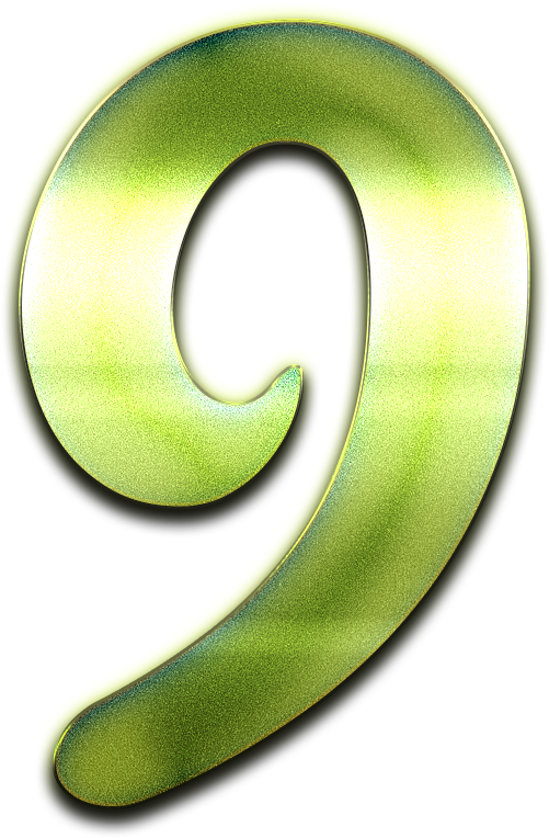 9 Number Green Design Png - Design (684x848)