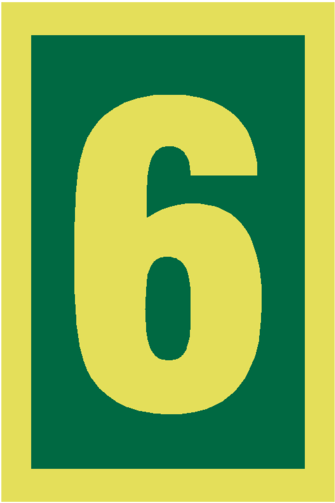 Imo Number 6 Sign Photoluminescent - Imo Number (600x600)