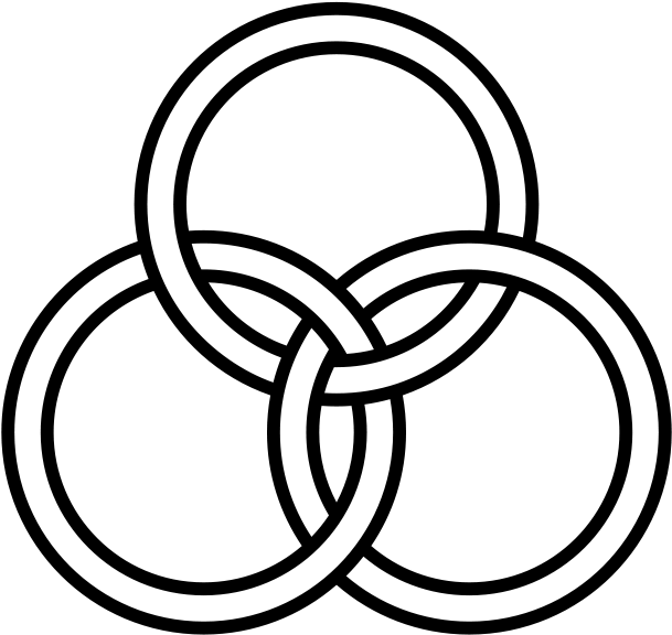 Borromean Rings Minimal Overlap - 3 Rings Joined Together (640x600)