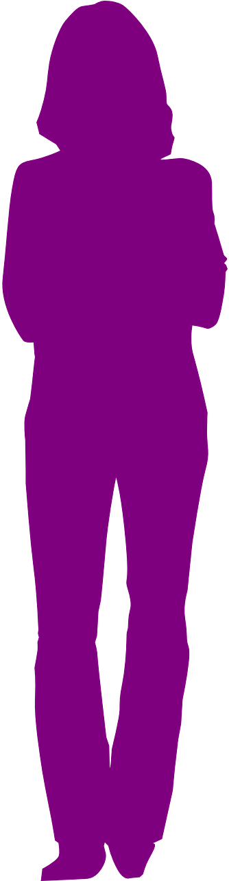 Woman Standing Silhouette Purple Png Image - Lady Woman Silhouette Png (640x1280)