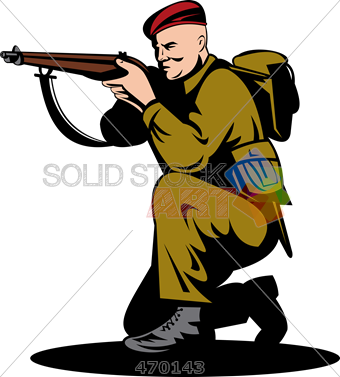 Stock Illustration Of Cartoon Drawing Of Soldier Wearing - Cartoon Soldier Ww2 (340x377)