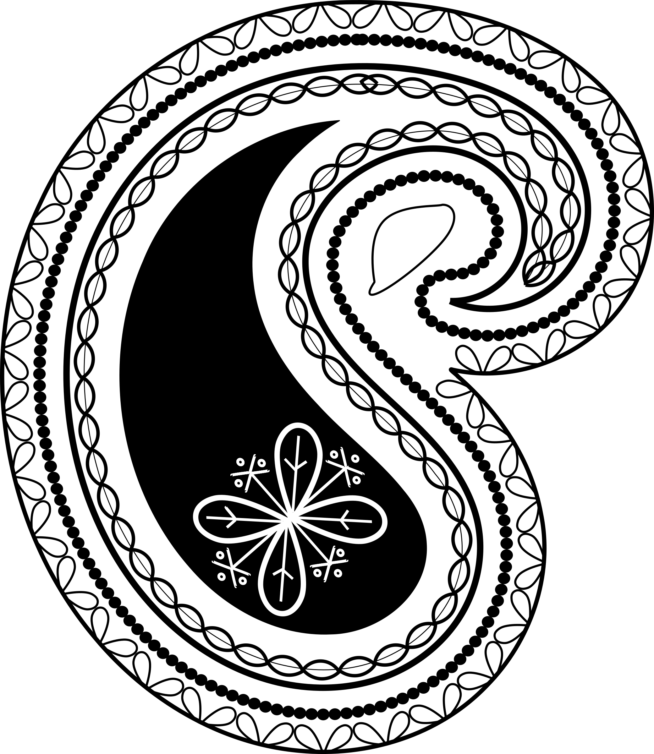 Big Image - Paisley Black And White Pattern (2081x2400)