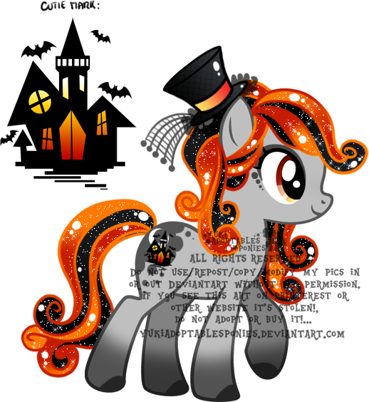 Haunted House Custom Pony By Kingphantasya - Yuki Adoptables Ponies Warrior (518x564)