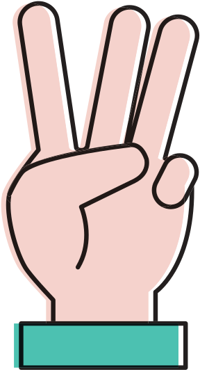 Hand Counting Three On Fingers - Finger (550x550)